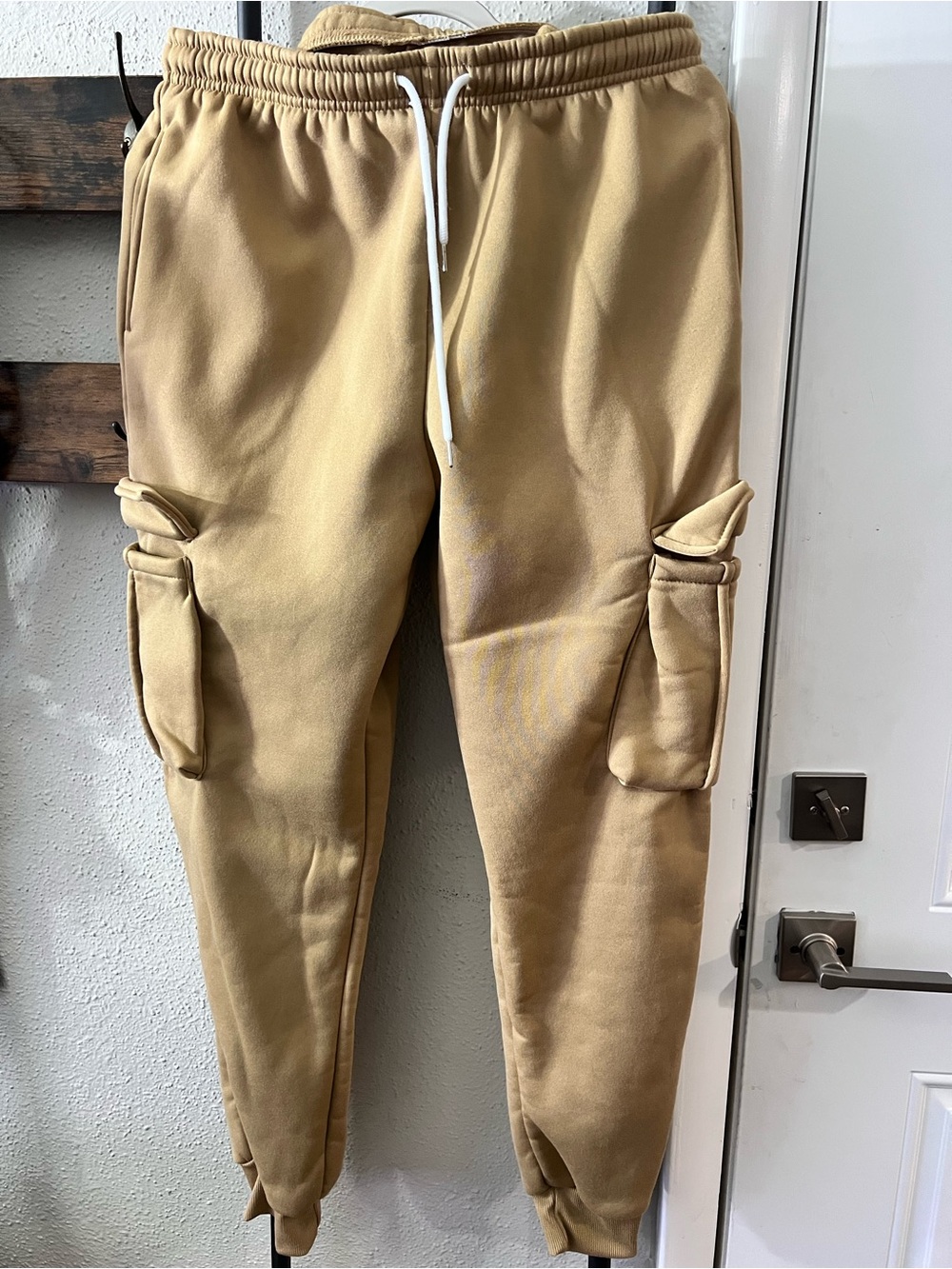Men's Cargo Jogger Pants in Tan